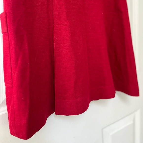 Vintage Mod Button-Front Sleeveless Shift Dress S Red - Picture 9 of 13